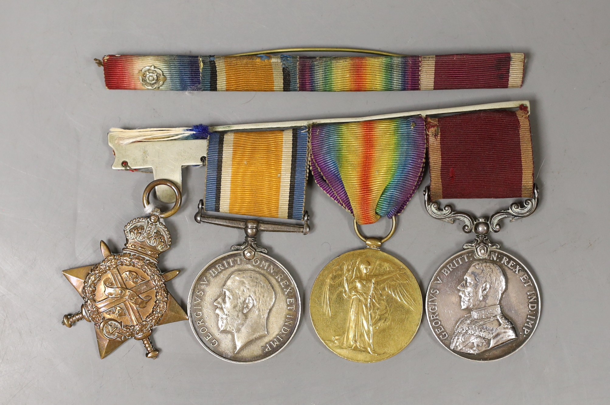 WWI medals: a group of four including Long Service 7144338 CPL. W. COOPER. CONN. RANG and 8941 PTE. W. COOPER. CONN. RANG.